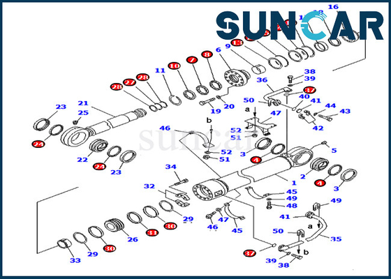 kupować 707-99-78680 7079978680 Zestaw uszczelek cylindra łyżki do koparki PC750SE-7 PC800SE-7 Komatsu online manufacture