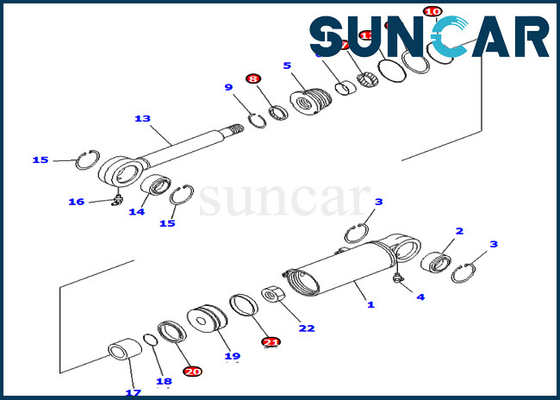 kupować PC75UU-3 Zestawy naprawcze Komatsu 707-98-22410 7079822410 Zestaw uszczelniający przechyłu koparki Siłownik hydrauliczny online manufacture