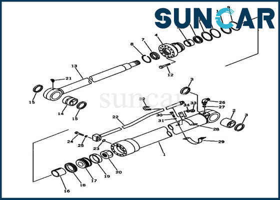 kupować Komatsu PC80-3 PC80LC-3 20X-63-02020 20X6302020 Zestaw naprawczy uszczelki siłownika hydraulicznego ramienia koparki online manufacture