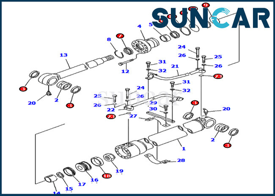 kupować 20X-63-02010 20X6302010 Zestaw serwisowy siłownika wysięgnika do ciężkiego sprzętu PC80-3 PC80LC-3 Komatsu online manufacture