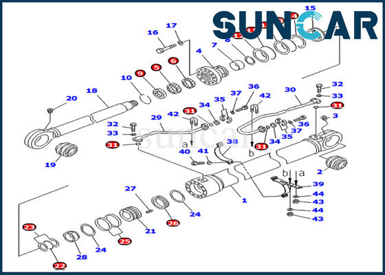 kupować Zestawy naprawcze wysięgnika PC800-8 PC850-8 707-99-76230 7079976230 Zestaw uszczelniający cylindra Komatsu online manufacture