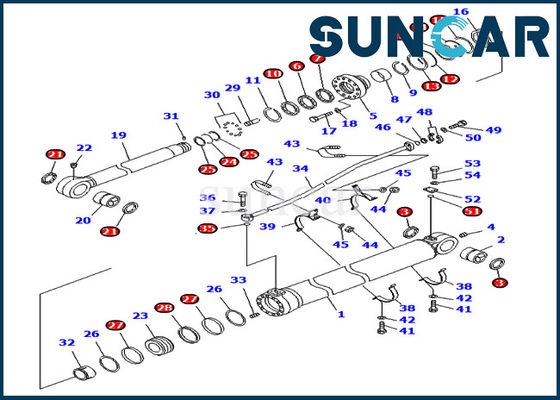 kupować Zestaw uszczelek ramienia 707-99-76150 7079976150 Zestaw uszczelek do naprawy cylindra do modeli PC800-8K PC800LC-8 Komatsu online manufacture