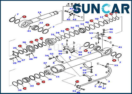 kupować Zestaw uszczelniający łyżki 721-98-01590 7219801590 PC800SE-8E0 Zestaw naprawczy Komatsu Siłownik hydrauliczny online manufacture