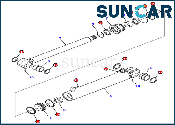 kupować 707-98-28670 7079828670 Zestaw serwisowy siłownika wysięgnika Pasuje do modeli koparek PC80MR-3 PC80MR-5 Komatsu online manufacture