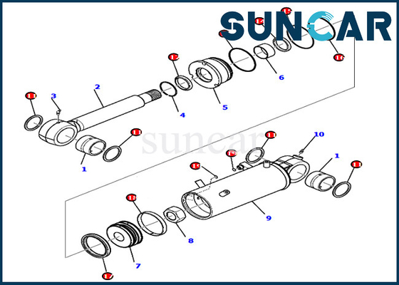 kupować PC80MR-3 Komatsu 707-98-42710 7079842710 Zestaw uszczelek do wymiany ostrza Siłownik hydrauliczny online manufacture