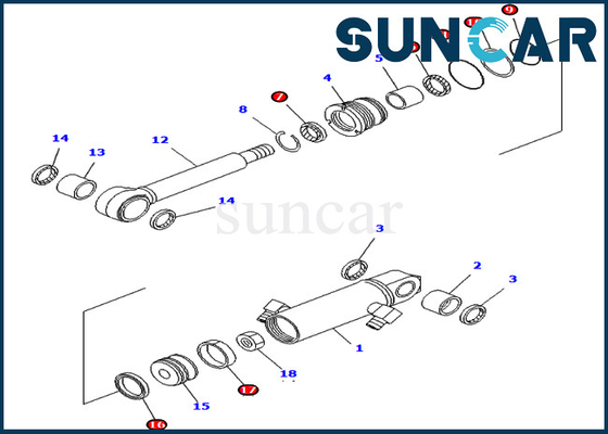 kupować PC01-1 PC03-2 Komatsu 707-99-02010 Zestaw serwisowy cylindra ostrza 7079902010 Zestawy naprawcze do koparek online manufacture