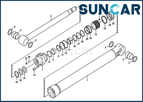 kupować VOE14612140 14612140 Zestaw uszczelniający łyżki EC700B EC750D Zestaw naprawczy cylindra hydraulicznego SUNCARVO.L.VO online manufacture