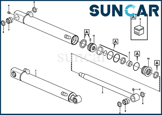 kupować Zestaw uszczelek olejowych do koparki VOE15078210 VOE 15078210 Zestawy naprawcze łyżki Siłownik hydrauliczny do SUNCARVO.L.VO EC27C online manufacture