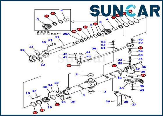 kupować 707-99-44180 Zestaw uszczelek cylindra hydraulicznego podnośnika noża do Komatsu D155A-5 online manufacture
