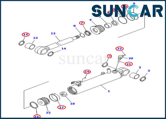kupować 707-98-22910 Zestaw uszczelek siłownika hydraulicznego podnoszenia pasuje do D31EX-21 D31PX-21 Komatsu online manufacture