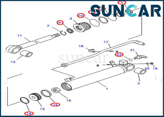 kupować 707-98-23080 Zestaw naprawczy cylindra przycinającego do spychacza D31E-20 D31P-20 Komatsu online manufacture