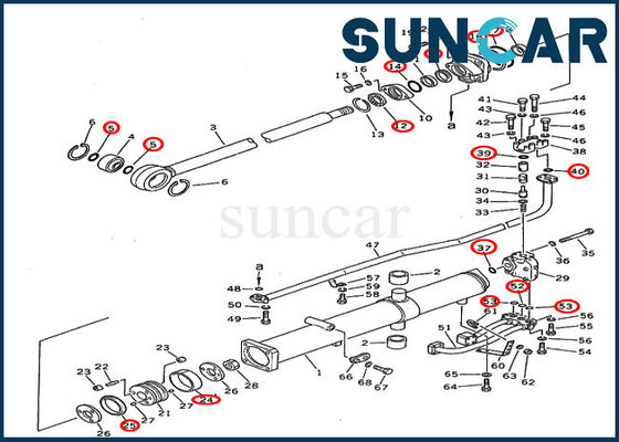 kupować D355A-3-5 Uszczelnienia Komatsu 195-63-05120 Zestaw naprawczy uszczelki cylindra podnośnika gąsienicowego spycharki online manufacture