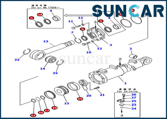 kupować D375A-3 Części Komatsu 707-98-74410 Zestaw uszczelnienia przechyłu Zestaw serwisowy siłownika hydraulicznego online manufacture