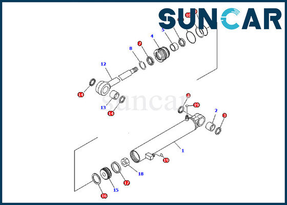 kupować 707-98-03580 Zestaw uszczelek siłownika ramienia Komatsu Zestaw naprawczy cylindra Pasuje do koparki PC09-1 online manufacture