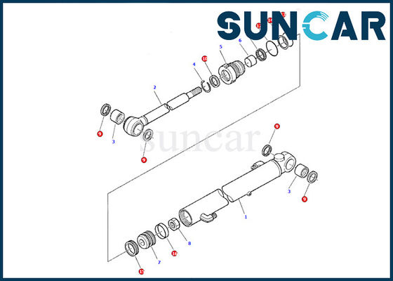 kupować 878000377 Zestawy uszczelek siłownika ramienia Zestaw serwisowy Komatsu PC07-2 Model Zestaw uszczelek uszczelnienia olejowego online manufacture