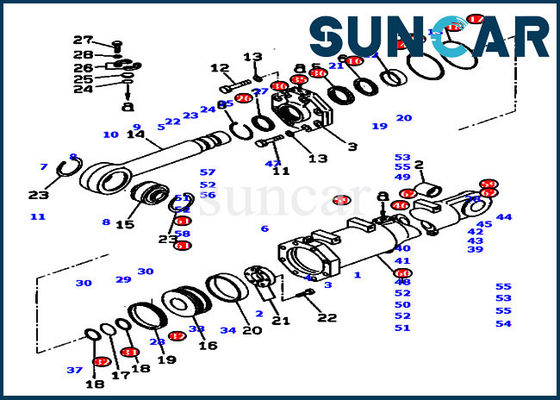 kupować 707-99-56690 Zestaw uszczelek cylindra podnoszenia ostrzy D375A-5D Zestawy hydrauliczne Komatsu online manufacture