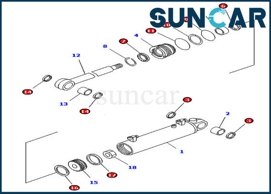 kupować 707-98-32820 Zestaw naprawczy cylindra podnoszenia ostrza do części wewnętrznych D41A-6 D41E-6 Koamtsu online manufacture