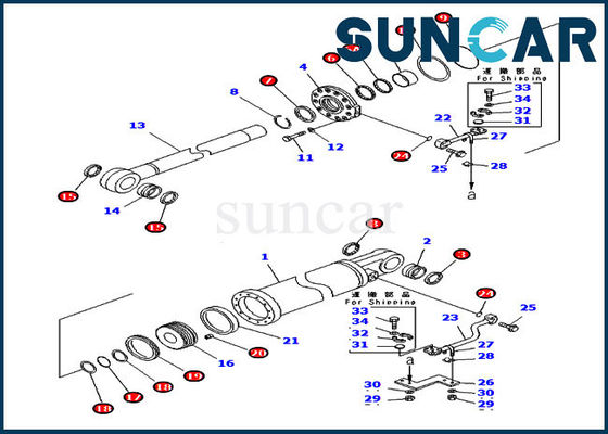 kupować 707-99-75600 7079975600 Zestawy uszczelek spycharki Zestaw siłownika podnoszenia zrywaka Pasuje do Komatsu D475A-5A online manufacture