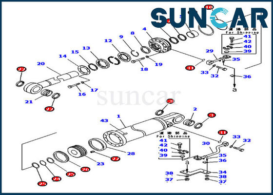 kupować 707-99-75530 Zestawy uszczelek naprawczych siłownika podnoszenia Ripper do buldożera D475A-5 Komatsu online manufacture