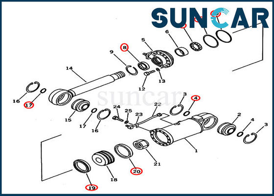 kupować 707-98-53410 Zestaw uszczelek przechyłu Zestawy naprawcze siłownika hydraulicznego Pasuje do D53A-18 D53P-18 Komatsu online manufacture