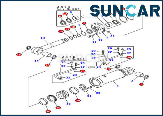 kupować 707-98-84420 Zestaw serwisowy Ripper Lift Zestaw naprawczy cylindra Zestaw uszczelek do spycharki Komatsu D575A-2 online manufacture