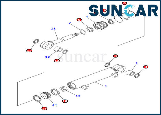 kupować 707-98-03400 Zestaw uszczelek cylindra łyżki Pasuje do naprawy zespołu cylindra hydraulicznego Komatsu PC10MR-1 online manufacture