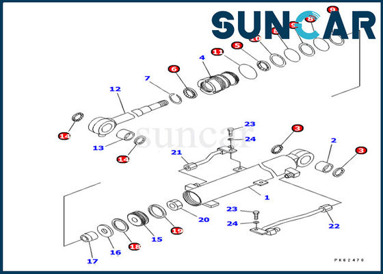 kupować Komatsu PC03-2 Zestaw uszczelek cylindra wysięgnika 707-98-03450 Zestaw naprawczy Model Wewnętrzne części zamienne online manufacture