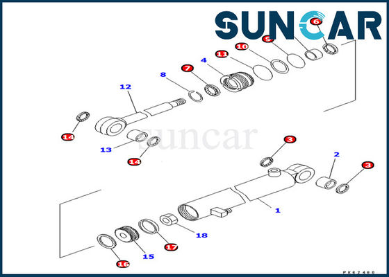 kupować 707-98-03460 Zestawy uszczelek do koparek Komatsu PC03-2 Zestaw serwisowy wewnętrznej uszczelki olejowej siłownika ramienia online manufacture