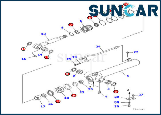 kupować 707-98-14460 Zestaw uszczelek siłownika ramienia do zestawu serwisowego uszczelki olejowej do koparki Komatsu PC12UU-2 online manufacture