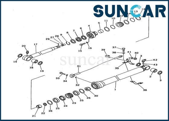 kupować 707-99-36620 Zestawy uszczelek cylindrów ramienia koparki Komatsu PC100N-6 Części wewnętrzne zespołu cylindra online manufacture
