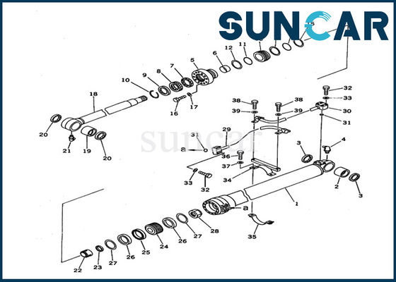 kupować 707-99-37610 Zestaw naprawczy cylindra wysięgnika Komatsu Zestaw uszczelniający cylindra koparki pasuje do części wewnętrznych PC100N-6 online manufacture
