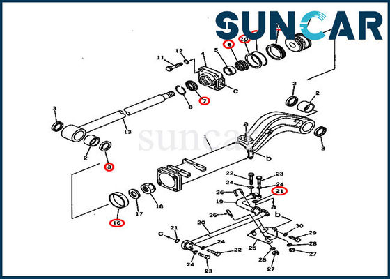 kupować 135-63-05010 Zestaw uszczelnienia zrzutu Zestaw serwisowy cylindra Pasuje do ładowarek gąsienicowych D57S-1 Komatsu online manufacture