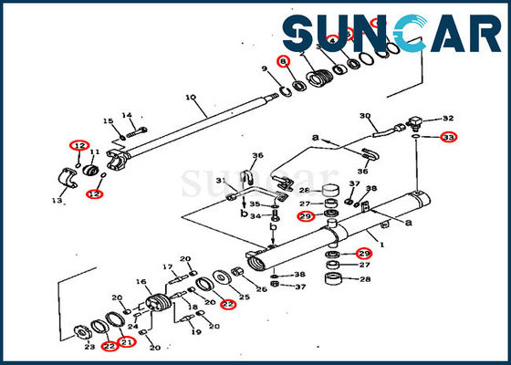 kupować Uszczelnienia hydrauliczne 707-98-36440 Zestawy uszczelek Komatsu do podnoszenia ostrzy D60P-11 D60P-8 Zestaw serwisowy cylindra online manufacture