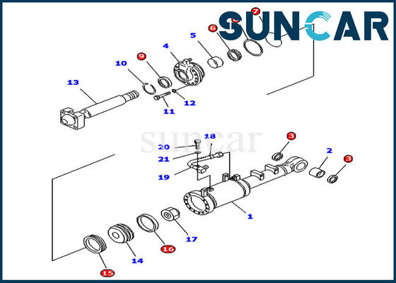kupować 707-98-52140 Zestaw uszczelek hydraulicznych do naprawy siłownika przechyłu Komatsu do spycharki prostej przechyłu D61EX-12 online manufacture