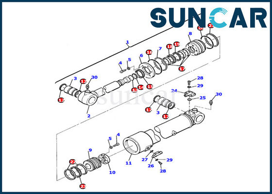 kupować 21D-61-13160 Zestawy uszczelek siłownika hydraulicznego ramienia do wewnętrznego zestawu wymiennego modelu Komatsu PC110R-1 online manufacture