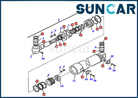kupować PC110R-1 Zestaw naprawczy wewnętrznej koparki Komatsu 21D-61-14140 Zestaw uszczelek cylindra wychylenia wysięgnika Uszczelka online manufacture