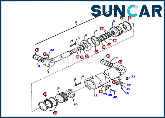 kupować Komatsu 21D-61-15170 Zestaw uszczelek cylindra ostrza Zestaw uszczelek PC110R-1 Zestaw serwisowy do koparki online manufacture