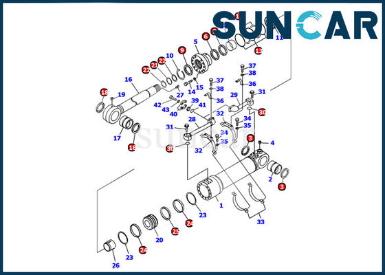 kupować Komatsu 707-98-56210 Zestaw uszczelek dolnego cylindra wywrotu PC1100-6 Zestaw naprawczy uszczelnienia koparki online manufacture