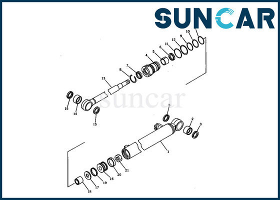 kupować 21S-63-02010 Siłownik hydrauliczny wysięgnika Zestaw uszczelek Komatsu Pasuje do części wewnętrznych koparki PC03-1 online manufacture