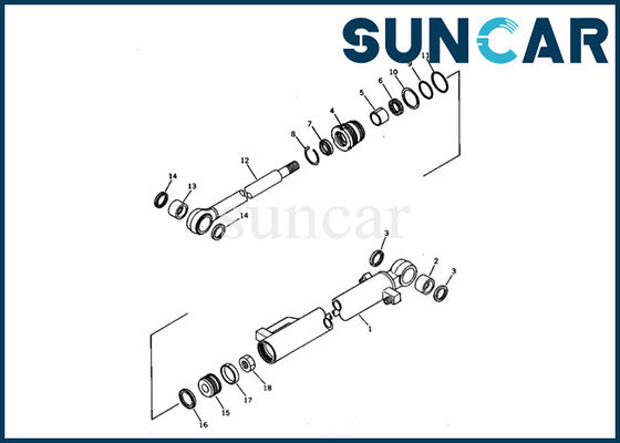 kupować 21S-63-02030 Zestaw uszczelek Zestaw serwisowy cylindra kubełkowego do modeli koparek Komatsu PC03-1 Części wewnętrzne online manufacture