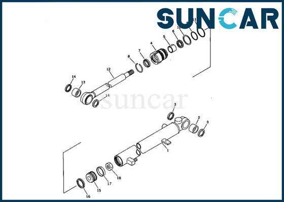kupować 707-00-55010 Zestaw uszczelek siłownika ramienia Komatsu PC07-1 Wewnętrzne części naprawcze do minikoparek online manufacture