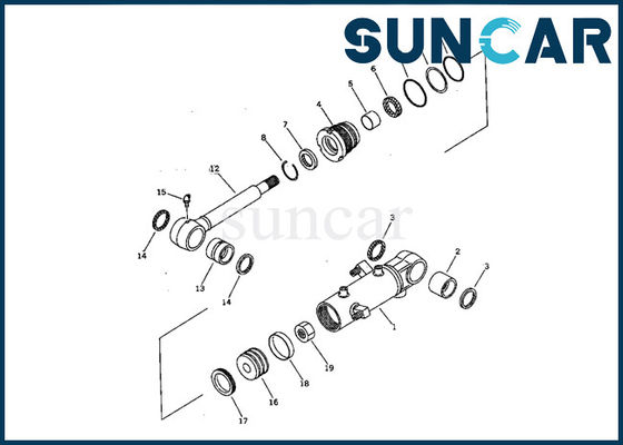 kupować 707-98-11210 Zestaw naprawczy siłownika hydraulicznego Zestaw serwisowy siłownika wysięgnika Komatsu PC07-2 Części wewnętrzne online manufacture