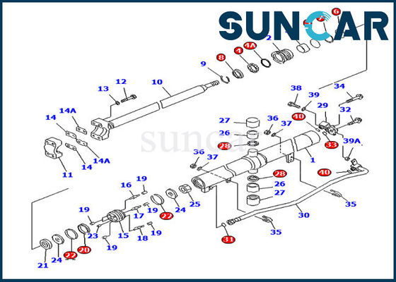 kupować Odporność na olej 707-98-28640 Zestaw naprawczy do podnoszenia D65EX-15 D65PX-15 Zestaw uszczelniający cylindra Komatsu online manufacture