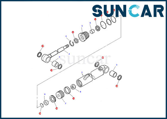 kupować 878000382 Zestaw uszczelek cylindra wychylenia wysięgnika Koparka Komatsu PC05-7 Zestaw uszczelek do naprawy wewnętrznej oleju online manufacture