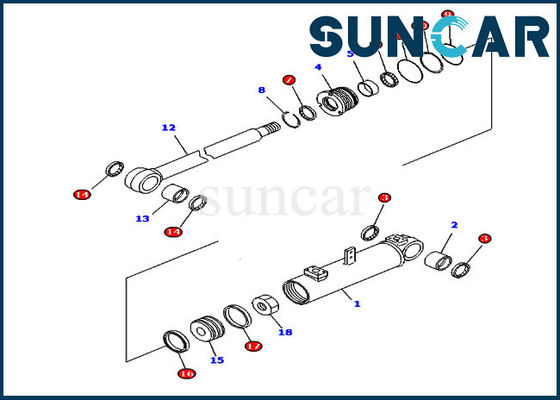 kupować 707-98-43520 Zestaw uszczelek do wymiany cylindra przycinania ostrza D85A-21 D85E-21 Zestaw naprawczy Komatsutsu online manufacture