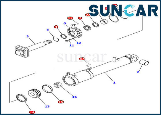 kupować 707-99-53620 7079953620 Zestaw serwisowy siłownika przechylania ostrza do Komatsu D85EX-15E0 D85MS-15 online manufacture