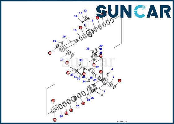 kupować 707-99-44290 Zestaw serwisowy cylindra ostrza Zestaw uszczelek do naprawy cylindra do koparki Komatsu PC128US-2-A online manufacture