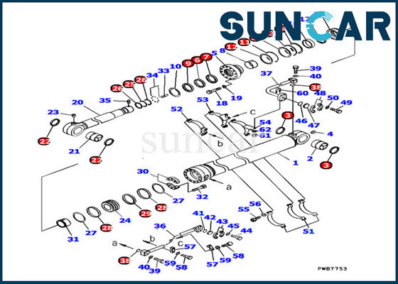 kupować Zestaw serwisowy Komatsu 707-99-67290 Zestawy uszczelek cylindra łyżki do części wewnętrznych koparki PC1100-6 online manufacture