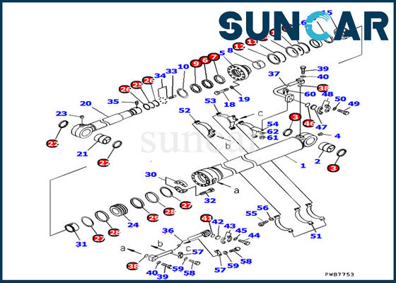 kupować Modele PC1250SP-7 707-99-67840 Zestaw uszczelek cylindra łyżki Komatsu Zestaw naprawczy wewnętrznej koparki Komatsu online manufacture