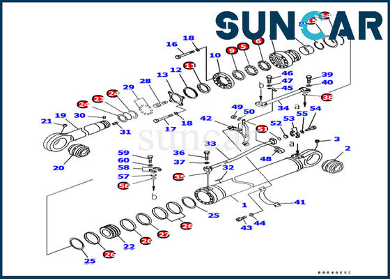 kupować 707-99-69780 Zestaw uszczelek siłownika ramienia Zestaw serwisowy siłownika hydraulicznego Pasuje do koparki Komatsu PC1250-7 online manufacture
